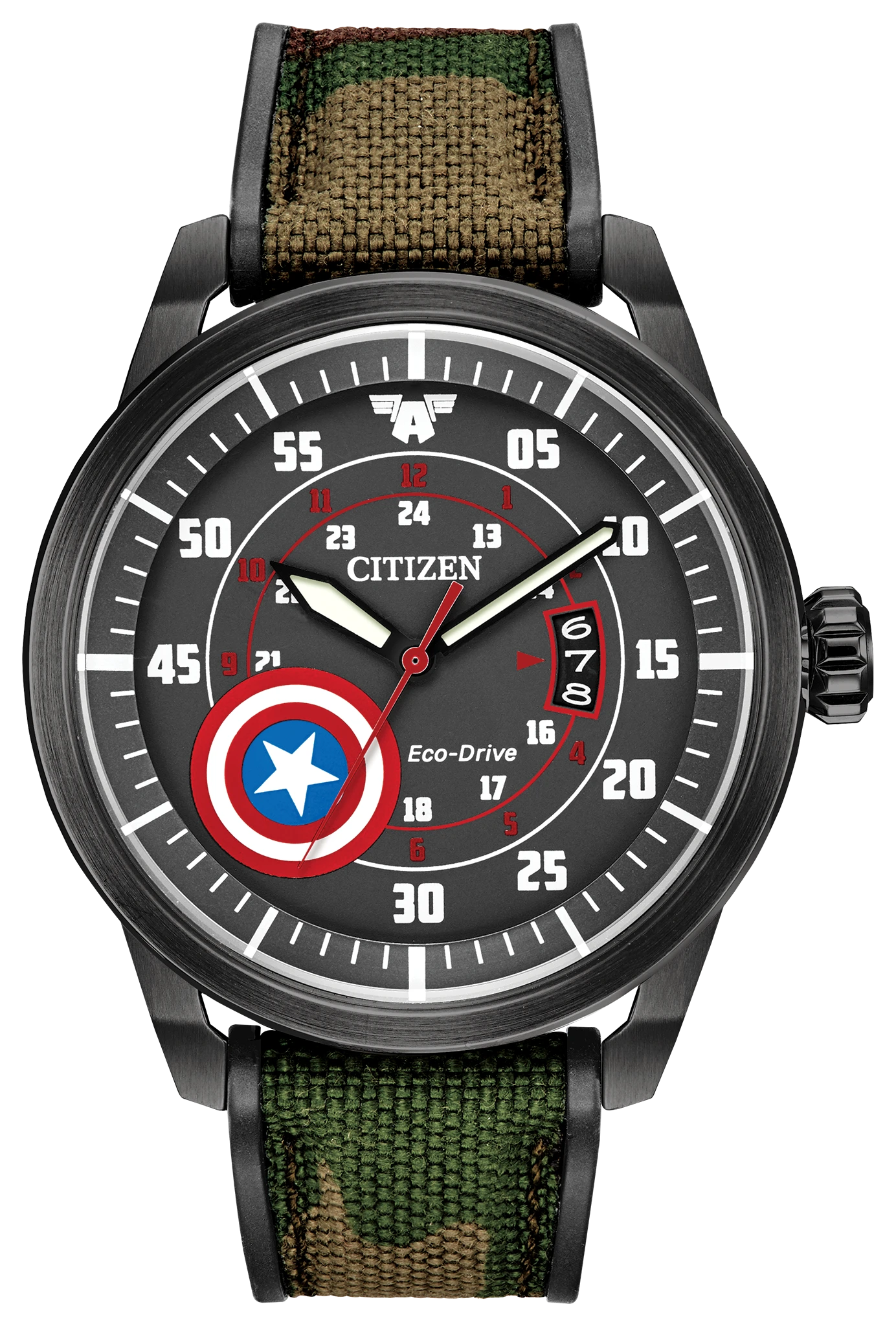 CITIZEN Eco-Drive キャプテン・アメリカ Citizen Marvel Captain America Eco-Drive Black Watch | CITIZEN